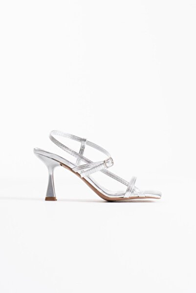 TRENDELLA Women's Silver Heeled Sandals Tr02My01B
