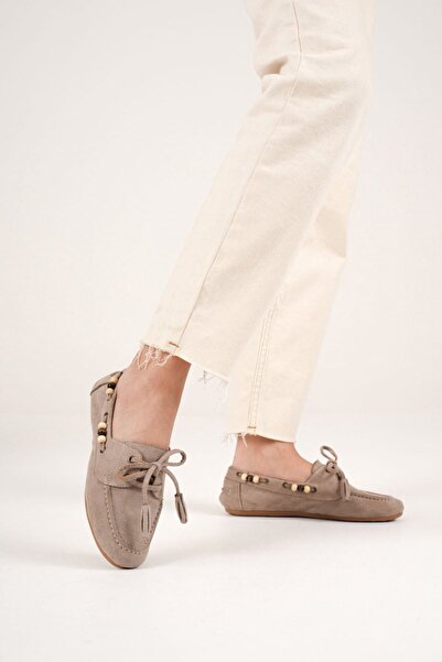 TRENDELLA Γυναικεία παπούτσια από καστόρι με χάντρες καθημερινά TR27MS07D