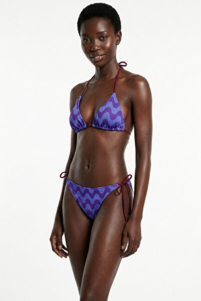 AQUELLA Colorful Knitwear Triangle Bikini Set