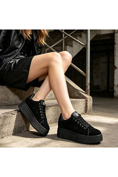 Tmall Pantofi Sport De Dama,Din Piele Ecologica Intoarsa,D1433,Negru