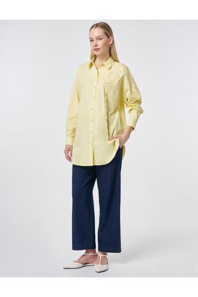 Kayra Taş İşlemeli Keten Viskon Tunik