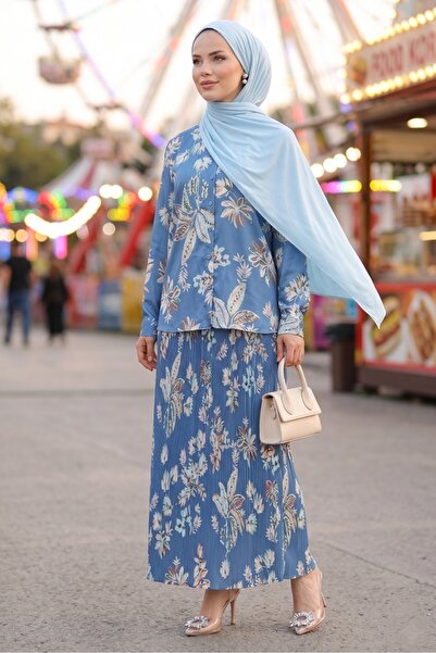 Bestenur Σατέν Σετ Δύο Τεμαχίων με Πλισέ Φούστα 1693