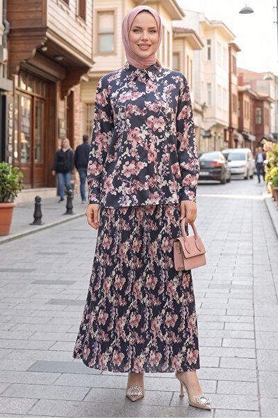 Bestenur Σατέν Σετ Δύο Τεμαχίων με Πλισέ Φούστα 1693