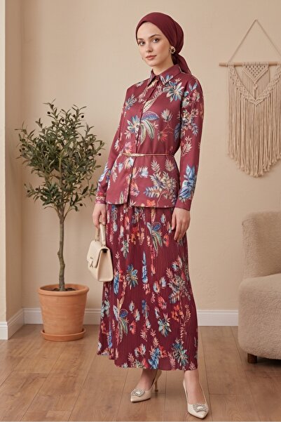 Bestenur Σατέν Σετ Δύο Τεμαχίων με Πλισέ Φούστα 1693