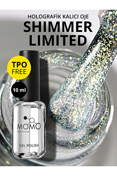MOMO professional Shimmer Limited Holografik Kalıcı Oje SL02, Rakı Beyazı Alt...
