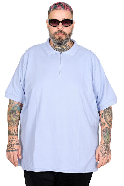 ModeXL Mode XL Large Size Polo Zip T-Shirt 25550 Lila