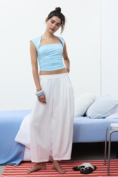 Stradivarius Dökümlü barrel pantolon