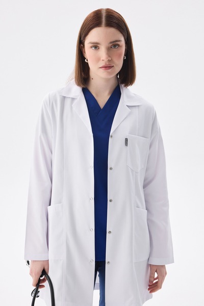 White Nurse Pharmacist Doctor Teacher Bib - Polo Collar