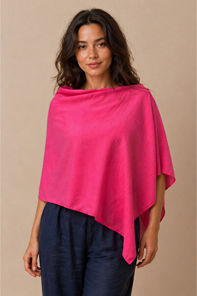 Sebir Moda Ασύμμετρο λινό πόντσο