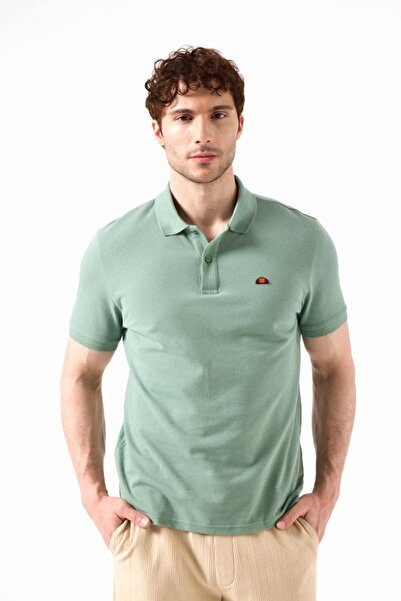 Ellesse Ανδρικό μπλουζάκι πόλο με λαιμόκοψη σε πράσινο χρώμα μέντας 6Sm5044