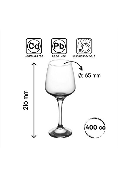 dealshopromania Set de 6 pahare cocktail vin roșu alb rosé 400 ml, Lav Lal eleganță și versatilitate pentru orice