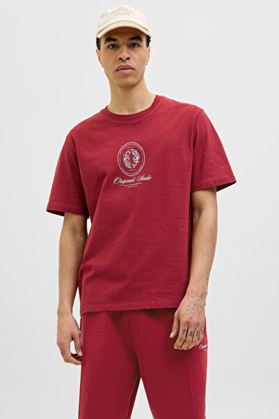 Jack & Jones Jack & Jones grafička crvena majica za muškarce (12286609-TBR)