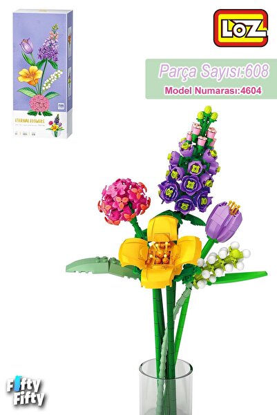 Loz Decorative and Collectible Flower Bouquet 608 Pieces Flower Model Construction SetFFLZ-4604