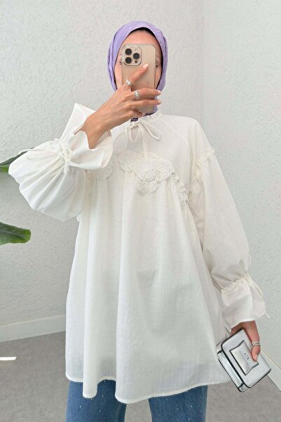 Salih Çelebi Brode Λεπτομερής Τουνίκ 2311 - ΚΡΕΜΑ