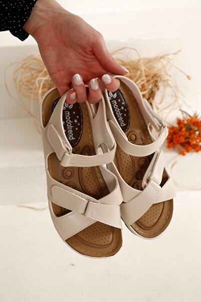 Ccway Γυναικεία Σανδάλια Velcro ΜΠΕΖ