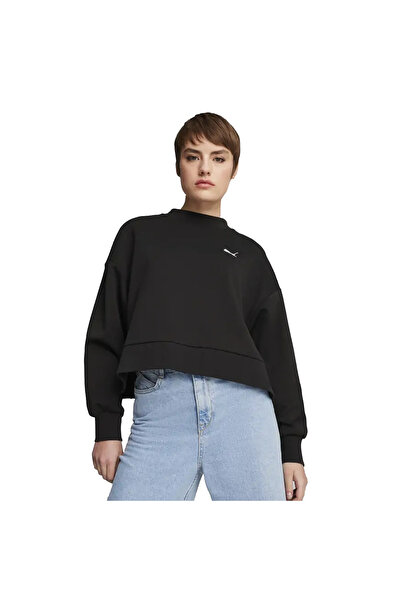 Puma Classics Oversized Γυναικείο Μαύρο Φούτερ σε Casual Στυλ 62663701