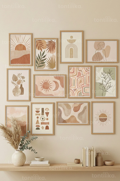 Tontilika Σετ ζωγραφικής 12 τεμαχίων Boho Botanical Geometric με 2 επιλογές χ...