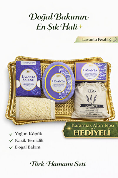 LAWİN 5'li Hediye Banyo Seti – 4 Adet Lavantalı Sabun - 1 Adet Süngerli Sabun...