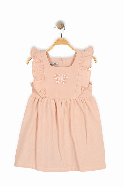 ALG Girls' Dress - Butterfly Embroidered, Zipper Back, 100% Cotton Muslin Fab...