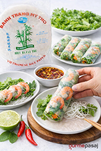 Tufoco Bamboo Tree Pirinç Yufkası Rice Paper Glutensiz 340 x 3 Adet