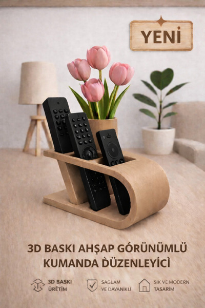 Hızarcıoğlu 3D Baskı Kumanda Düzenleyici – TV Kumanda Organizer – Modern Şık ...