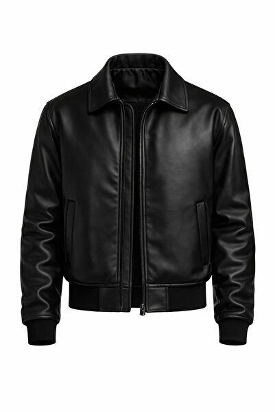 çerme O oversized Unisex Vintage Δερμάτινο Μπουφάν με Γούνα Εσωτερικά