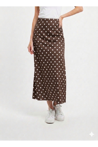 Green'DAL Γυναικεία πουά μίντι φούστα με ψηλόμεσο στυλ, καθημερινή και κομψή