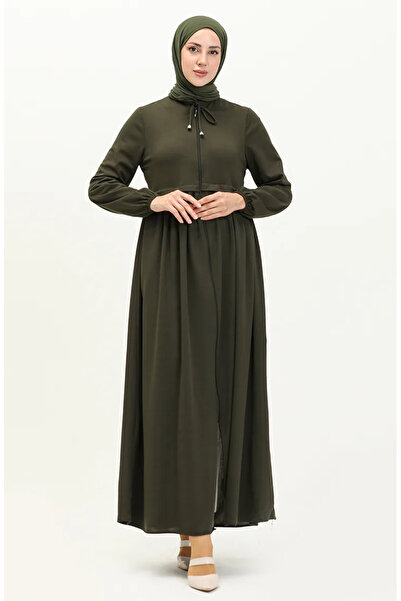 sefamerve Χακί χρώμα Ferace με φερμουάρ - 0569-03 Μοντέλο