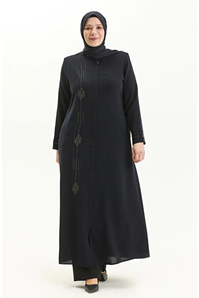 sefamerve حجر أزرق كحلي مطبوع مقاس كبير Ferace 5048-02