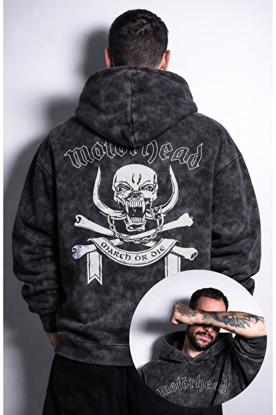 Fuddy Moda Hanorac unisex cu glugă cu imprimeu Motörhead, hanorac oversize cu...