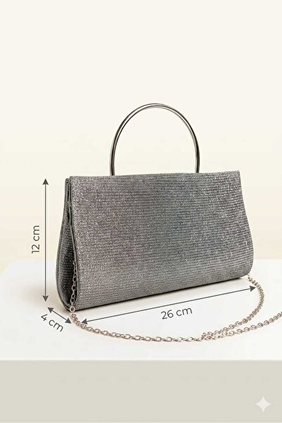 ZİVORA Γυναικείο βραδινό φόρεμα Mini Box με ασημί αλυσίδα και τσάντα ώμου και...