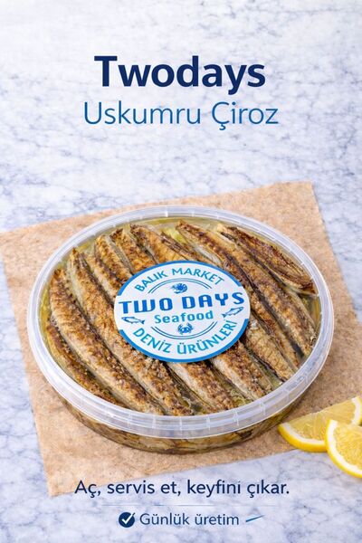 TwoDays Füme Uskumru çiroz 1000 Gr süzme 500 gr