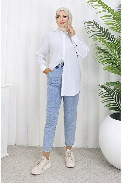 sefamerve 3006-01 Μοντέλο Blue Boyfriend Washed Jeans