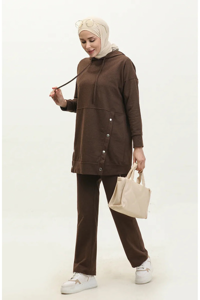 sefamerve İkili Eşofman Takım 3079-01 Kahverengi