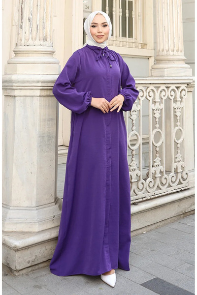 sefamerve Φεράζει ελαστικό μανίκι με φερμουάρ 0140-10 Μωβ