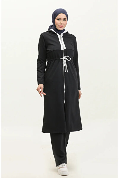 sefamerve Σετ αθλητικής φόρμας με φερμουάρ και δύο κλωστές 03074-07 Ναυτικό μπλε