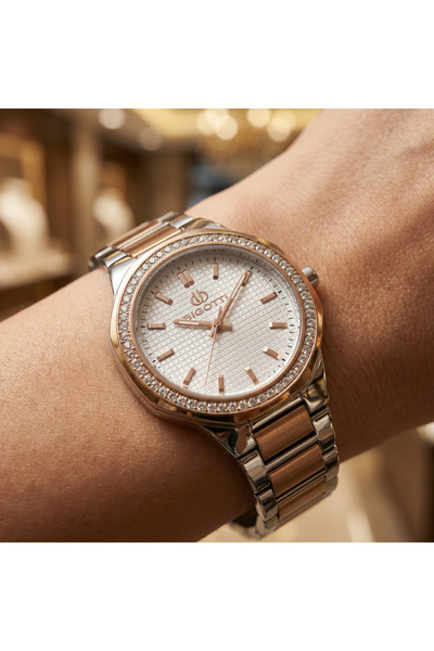 Bigotti Raffinato Silver and Rose Gold Stainless Steel Watch for Women BG.1.1...