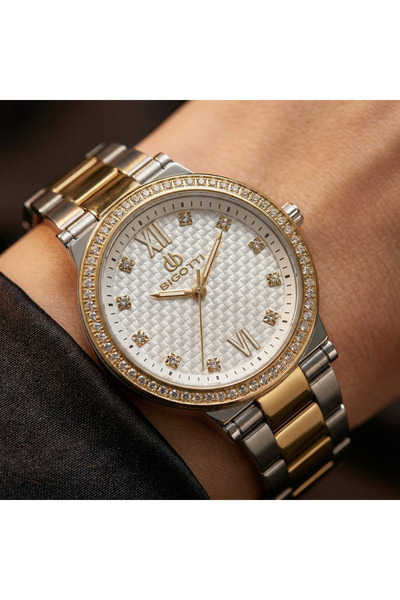 Bigotti Raffinato Silver and Gold Stainless Steel Watch for Women BG.1.10655-4
