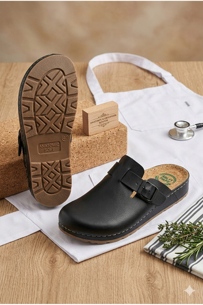 stilfest Unisex Ανατομικές Ορθοπεδικές Παντόφλες - Nurse Doctor Cook Black S1...