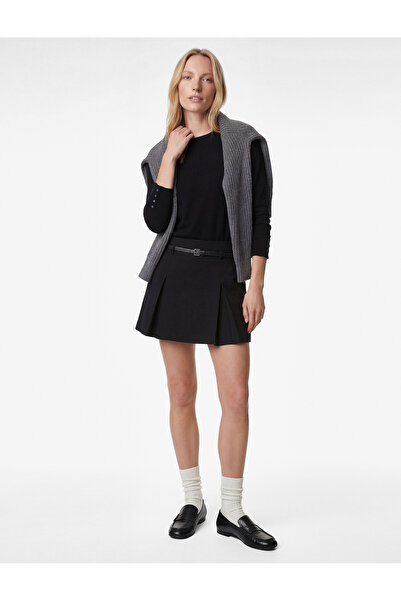 Koton Μίνι φούστα με λεπτομέρεια από πιλέτα και ζώνη