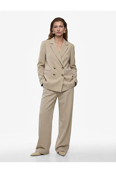 Koton Ψηλόμεσο άνετο παντελόνι Palazzo με πιέτες, λεπτομέρεια με κουμπιά και ...