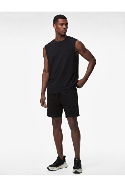 Koton Straight Fit Cepli Pike Kumaş Bermuda Beli Bağcıklı Spor Şort