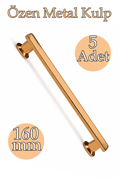 Badem10 Özen 160 mm Χάλκινη λαβή συρταριού 5 τεμαχίων σετ μοντέρνας κομψής σχ...