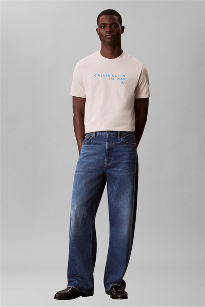 Calvin Klein Ss 30S Eu Wholesale Erkek Bisiklet Yaka T-Shirt Bej