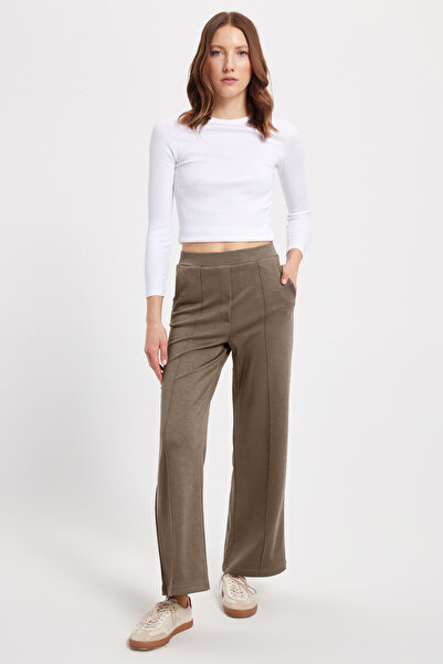 Tudors Γυναικείο παντελόνι Relax Fit Άνετο κομμένο από ύφασμα Modal με ψηλή μ...