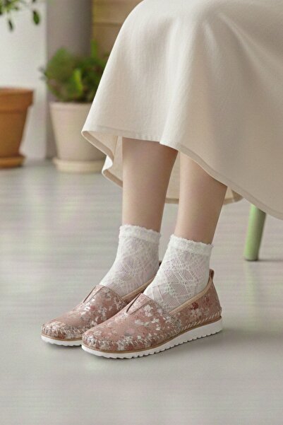 N Napa Shoe Παπούτσια μπαλαρίνας με μοτίβο λουλουδιών, άνετη σόλα, εύκαμπτη κ...