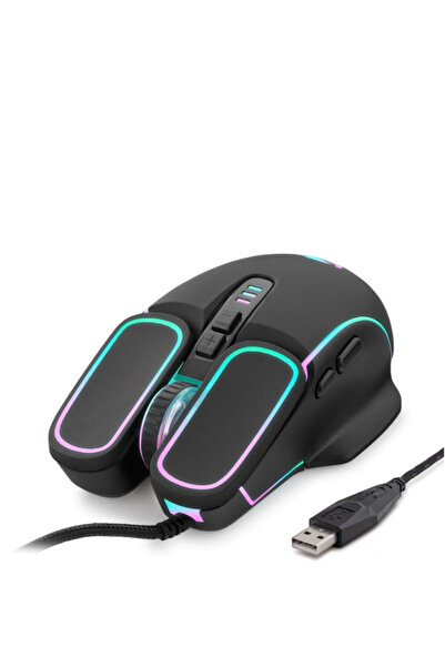 TEKMAKG RGB Gaming Mouse 6400 DPI 7 Tuşlu Ergonomik Kablolu Oyuncu Faresi