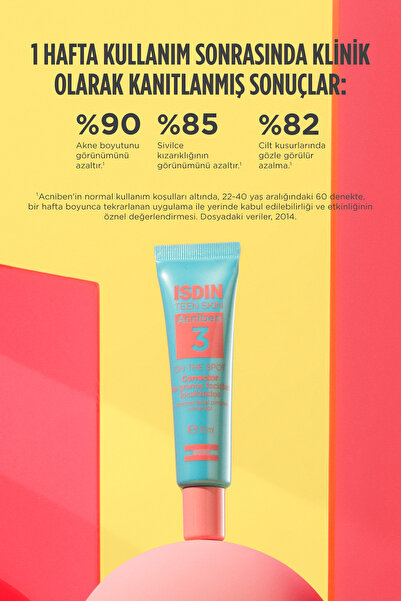 ISDIN Acniben Yağlı ve Akne Eğilimli Ciltler için Hızlı Etkili ve Sebum Karşıtı Lokal Krem 15 ml