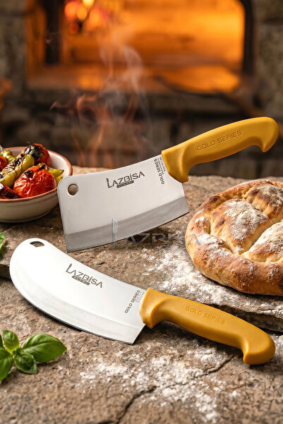 LAZBİSA Gold Serisi Pide Börek Mutfak Bıçağı Salata Pizza Bıçak Kıyma Satırı ...