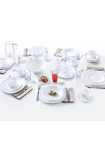 Luminarc Carine Noir Yemek Takımı 25 Parça Beyaz (SERVİS-YEMEK-TATLI-ÇORBA-SA...
